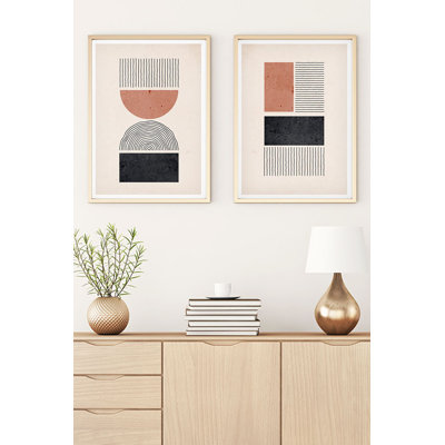 Élégantes peintures décoratives en panneau de fibres à densité moyenne (2 pièces), 19,7 po x 27,6 po chacune | 100% panneau de fibres à densité moyenne avec une épaisseur de 0,12 pouce, cadre 100% en bois massif avec une épaisseur de 1,0 pouce | Élégant art mural pour la décoration intérieure, parfait pour le salon et la chambre à coucher