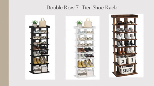 2-8 Tiers Shoe Organizer, Vertical Narrow Shoe Rack, Sturdy&Easy