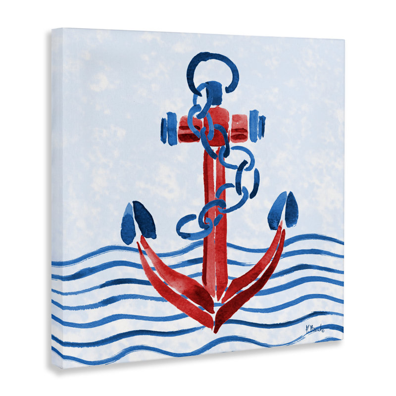 Toile d'ancre nautique brossée, design par Paul Brent, H 30 po x l 30 po