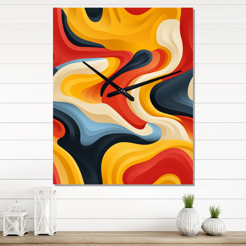 Jasmary - Horloge murale moderne géométrique, Moyen