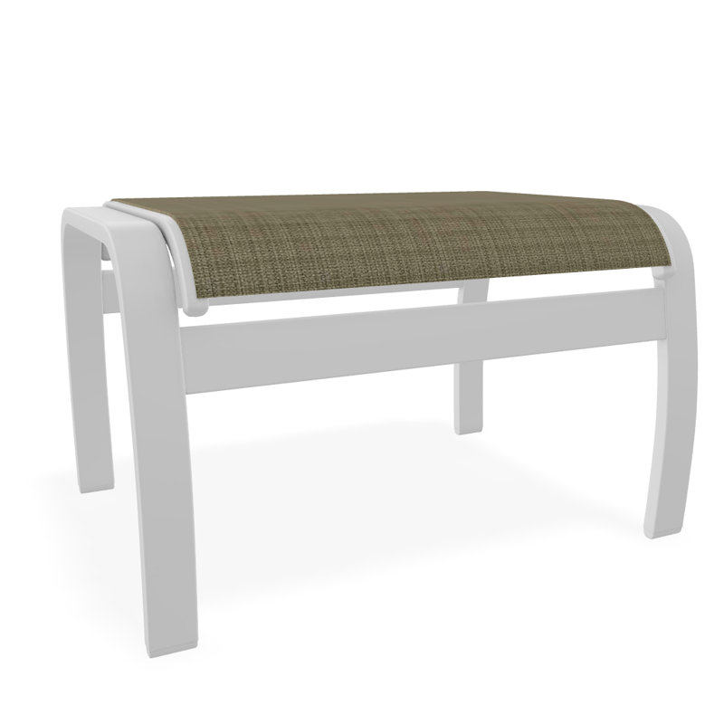 Repose-pieds d'extérieur avec coussin Askar, Blanc texturé, Pierre Elevation