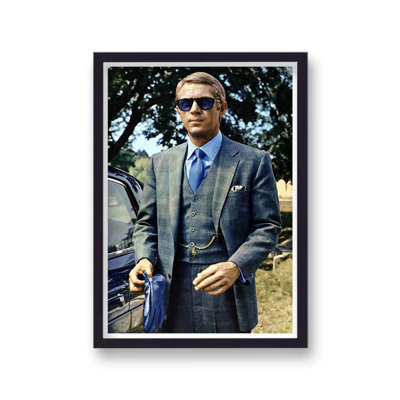 Steve Mcqueen Three Piece Suit Persol Sunglasses the Thomas Crown Affair Colour 1 Piece Single Picture Frame Wall Art