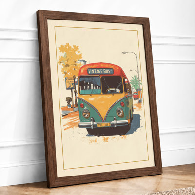Vintage Bus Portrait Retro - Framed Print