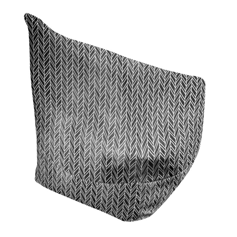 Sac de pois Leffel, H 27 po x l 30 po x P 25 po, Housse de pouf, Noir / Blanc