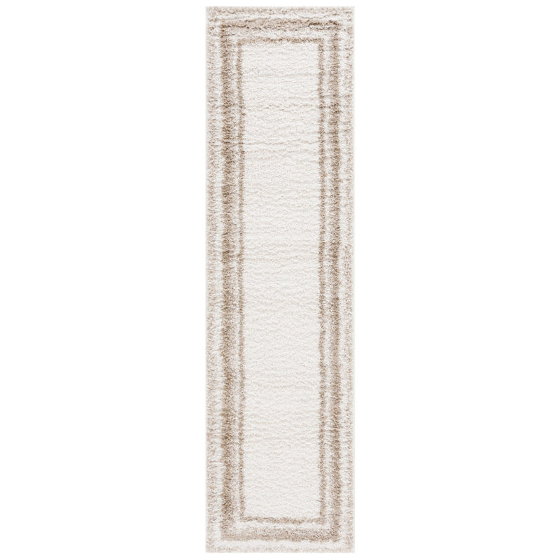 Lucyanna Border & Stripe Shag 200 Performance Striped Rug, Runner 2'2" x 8'