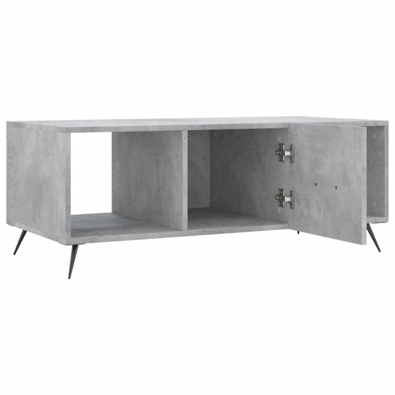 Guyapi Four Leg Coffee Table with Storage, Concrete Grey
