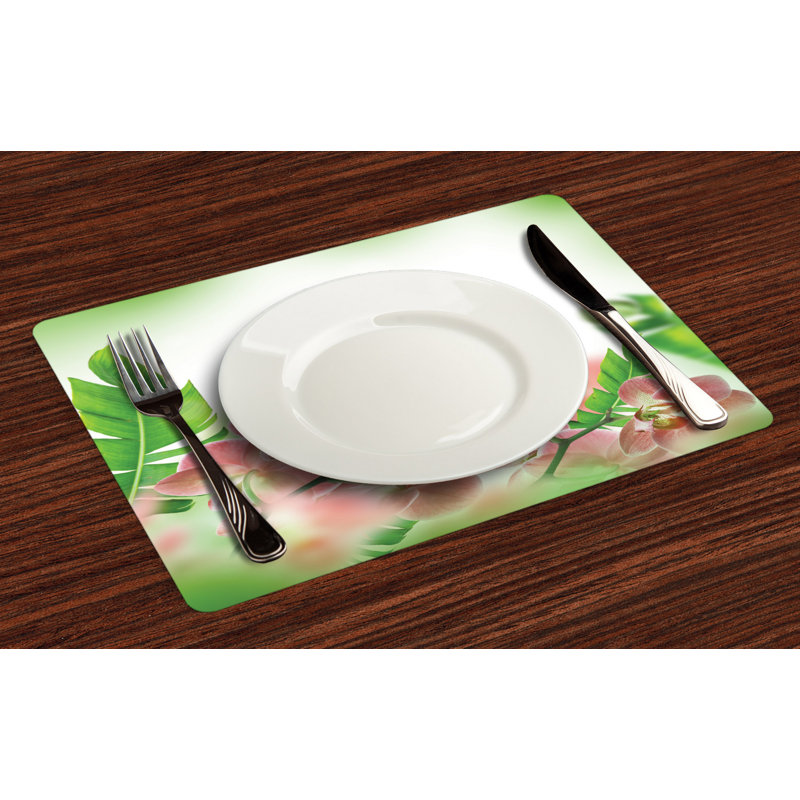 Askil Tropical Orchids Blossoms Leaves Placemat