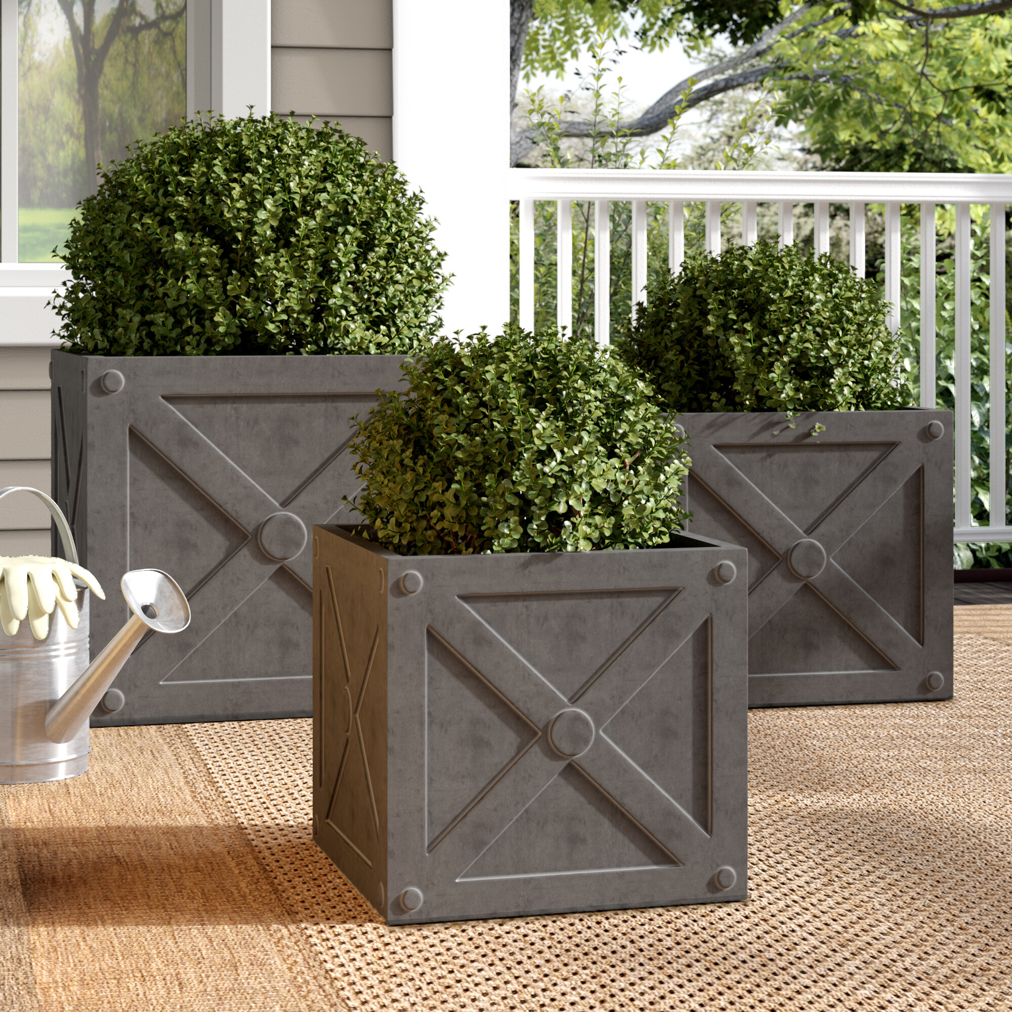 Set of 2 Envelope Shaped Wall Planters, Size: 12.5 x 12.25 x 4.4, Silver