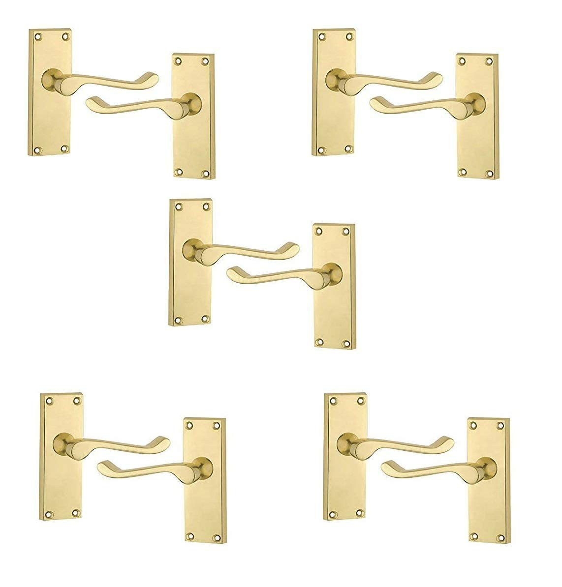 Altro Victorian Scroll Lever Door Handle On Rose - Polished Chrome