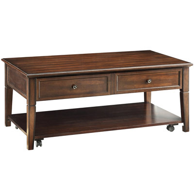 Walnut Coffee Table With Raisable Surface And Storage For Decorative Items Drinks Transitional Style Lift Top Shelf Pillows