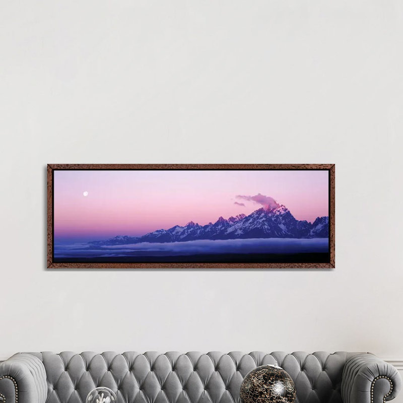 Teton Range Grand Teton National Park WY Usa - Panoramic Painting on Canvas, 152.4 cm H x 50.8 cm W