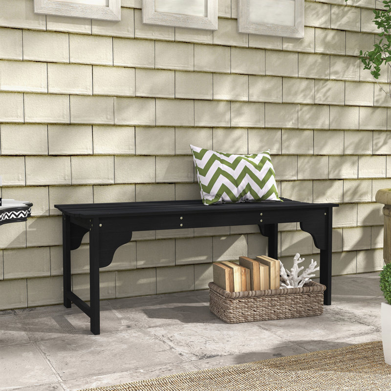Backless Front Porch Bench With Curved Seat For Conservatory, Garden, Poolside