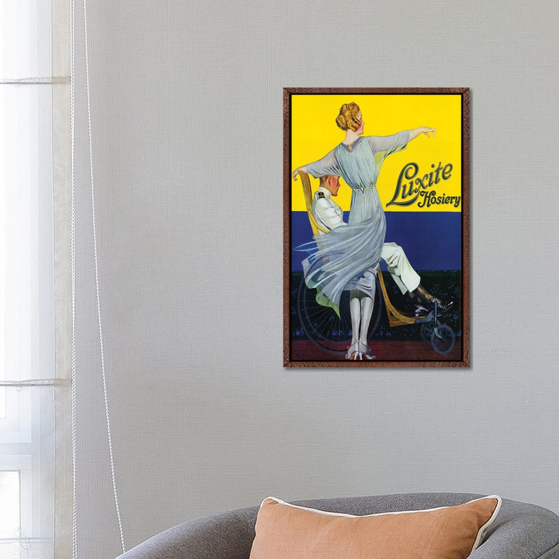 1910s Luxite Hosiery Magazine Advert 1 Piece Wall Art on Canvas, 66.04 cm H x 45.72 cm W, Classic Wood Framed