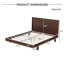Lit plateforme en bois de style moderne du milieu du siècle, format Queen, tête de lit imposante, pieds fuselés inclinés, sans sommier, noyer-1133091038-1133091025