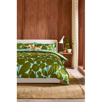 Bubble Flower Aqua Seagrass 200 Thread Count Bedset
