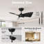 Petit ventilateur de plafond de 30 po avec lumière et télécommande - Moteur à courant continu réversible à faible débit d'air - Ventilateur de plafond moderne pour la chambre de bébé, les petites pièces, la chambre à coucher et la cuisine-410105104-410105106