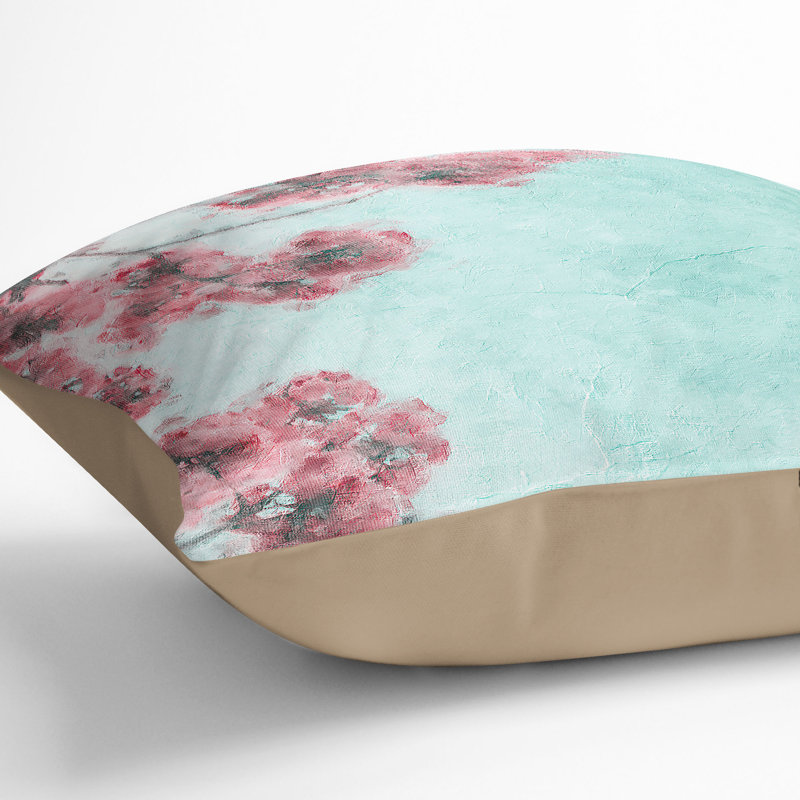 Floral Square Throw Cushion, Stone, 55cm H x 55cm W x 20cm D