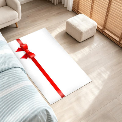 Red Machine Washable,Gift Card with Place for Indoor Area Rug