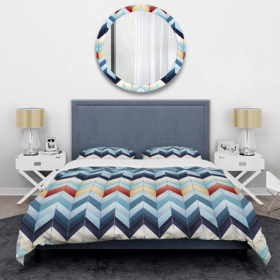 Geometric Harmony Chevron Pattern Chevron / Zig Zag Duvet Cover