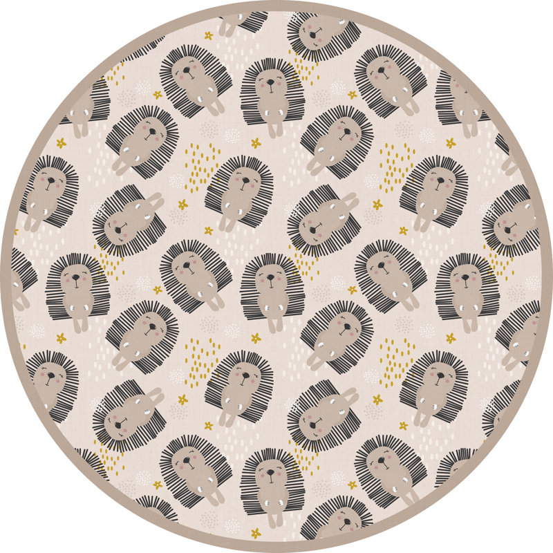 Saarim Vinyl Machine Printed Area Rug, Round 100cm