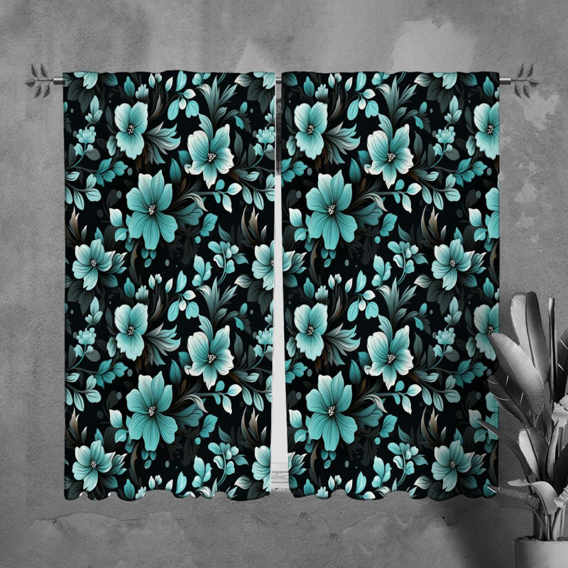 Rideaux à motif floral - 6106, L 20 po x L 61 po