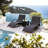 PE Rattan S-Shaped Outdoor Chaise Lounge Outdoor Wicker Chaise Lounge Set with Table