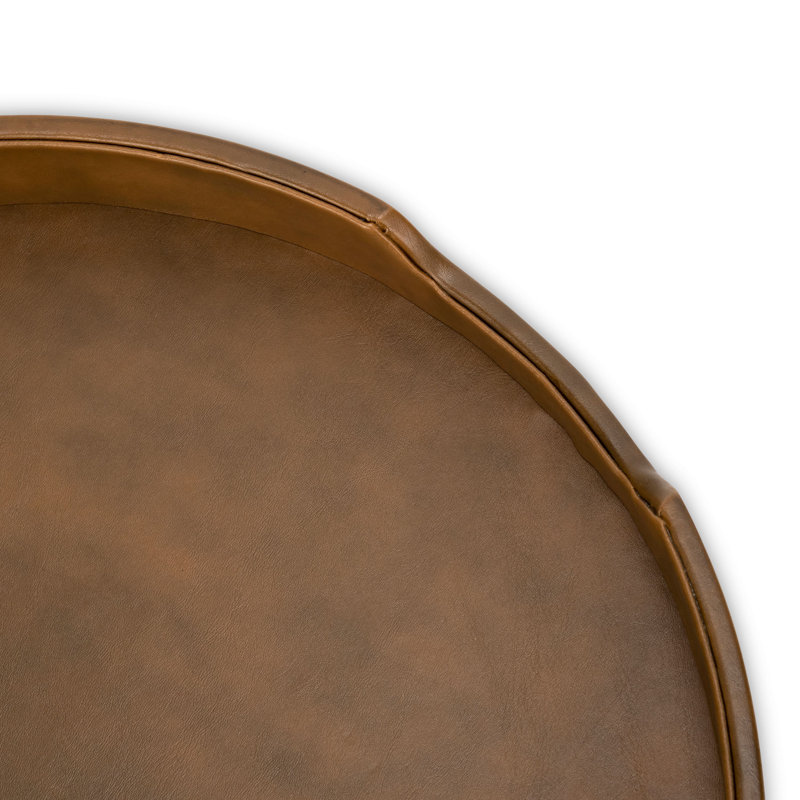 Ayanti Leather / Faux Leather Tray, Dark Brown