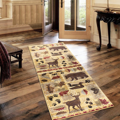 Tapis en polypropylène de 79 cm x 221 cm, idéal pour diverses pièces, style rustique, 7,6 cm d'épaisseur, tendance.