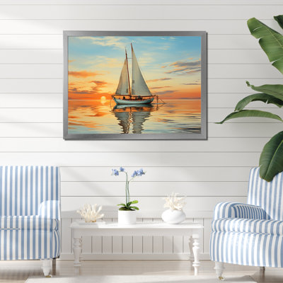 Voilier, réflexion rythmique I sur toile