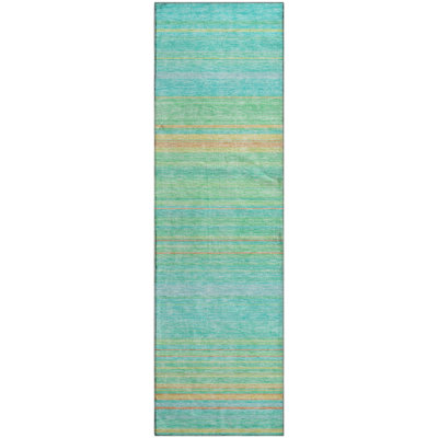 Premium Machine Washable Prisco Aqua Rug