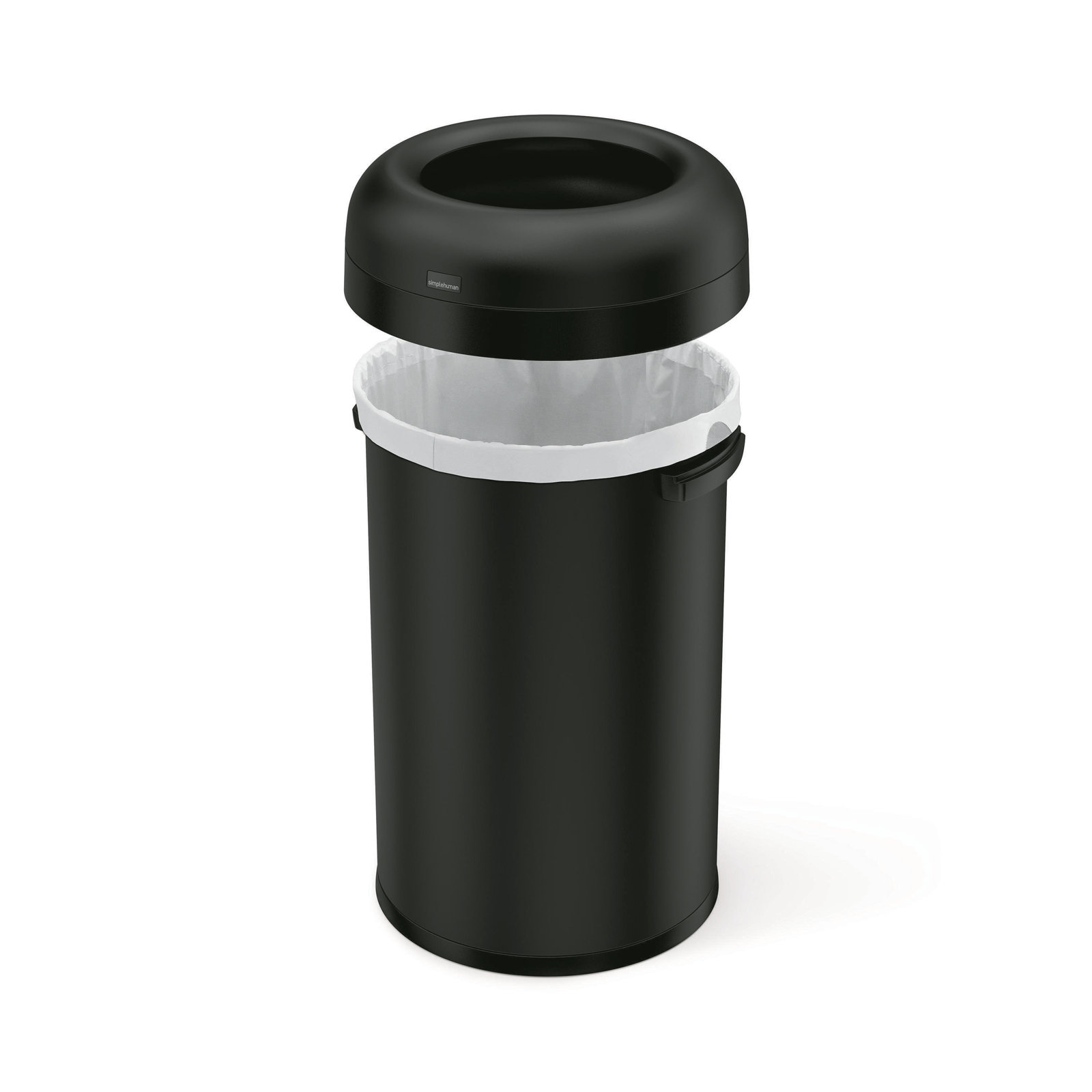 simplehuman 21gal Bullet Open Trash Can, Black