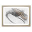 Strings of a White Bass Guitar in Abstract - Framed Print-55730754-55730755