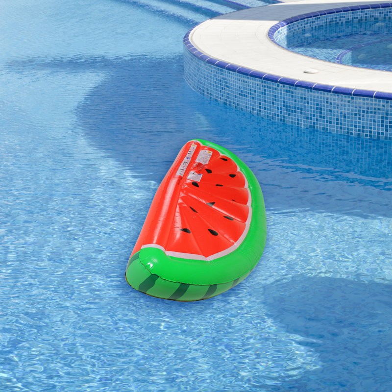 Inflatable Jumbo Watermelon Slice Lounge Pool Float - 5.75' - Red And Green