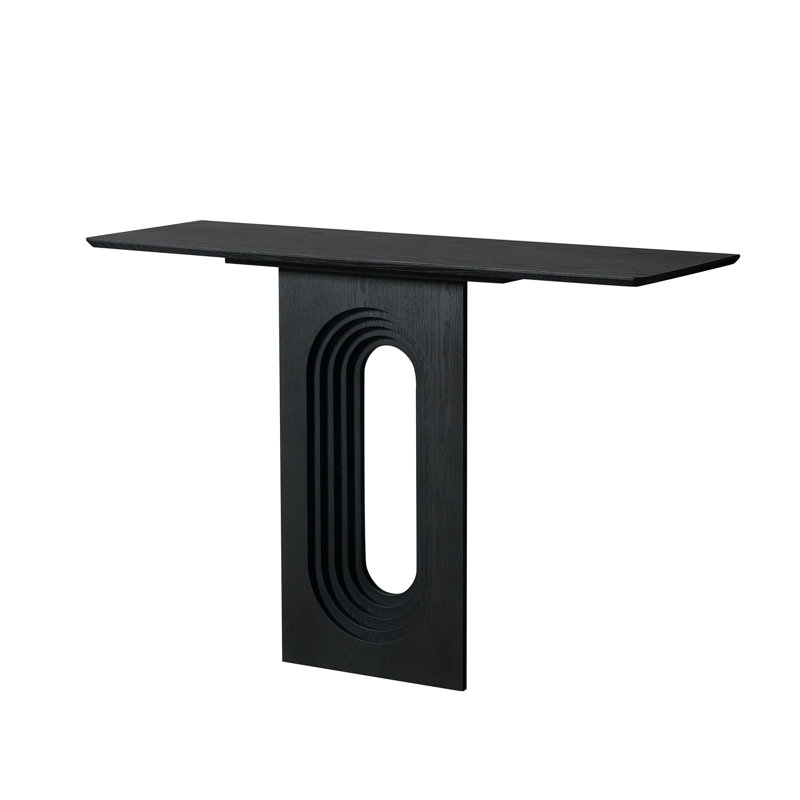 47.24 Inch Narrow Entryway Console Table - Modern Loopback Design MDF Hallway Table, Space-Saving Sofa Table For Apartments & Small Spaces (Black/Walnut/Marble Options)