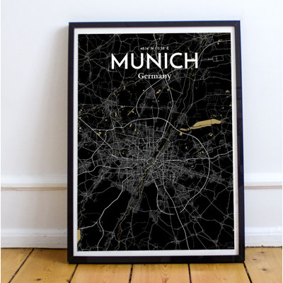 Munich City Map - No Frame Print