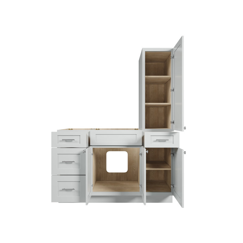 Meuble-lavabo simple 54 po Disar, Gris