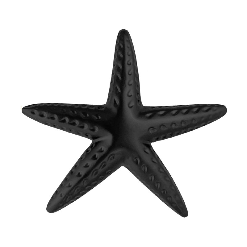 Heurtoir de porte étoile de mer, 5,25 po x 5 po x 1,5 po, Noir mat