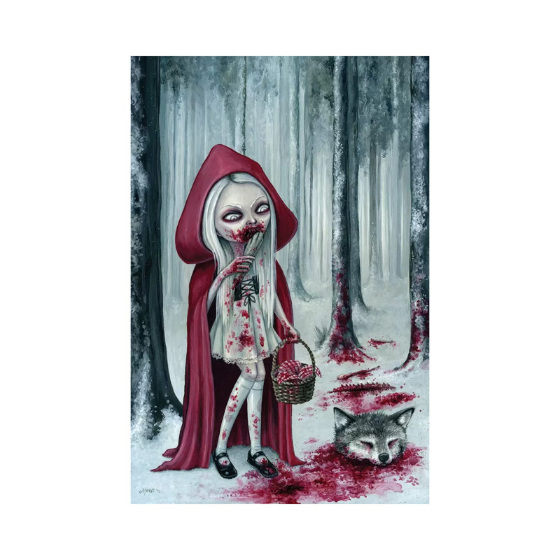 Little Dead Riding Hood by Megan Majewski - Wrapped Canvas Print, 101.6 cm H x 66.04 cm W x 3.175 cm D