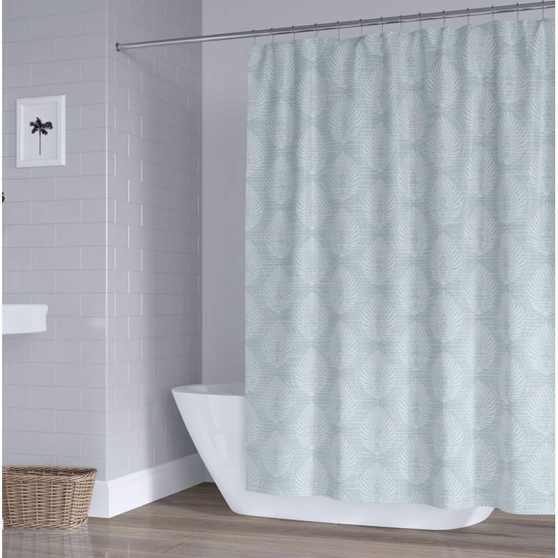  Rideau de douche simple à motif floral Neriman, H 90 po x l 70 po, Taupe ivoire