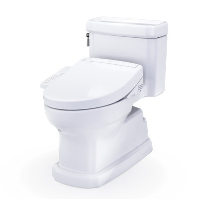 TOTO® WASHLET®+ Eco Guinevere® Elongated 1.28 GPF Universal Height Toilet with S2 Bidet Seat, Cotton White - MW9743346CEFG#01