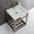 Kingston Brass Quadras 25-Inch Ceramic Console Sink with Stainless Steel Base and Shelf-49617813-55384132
