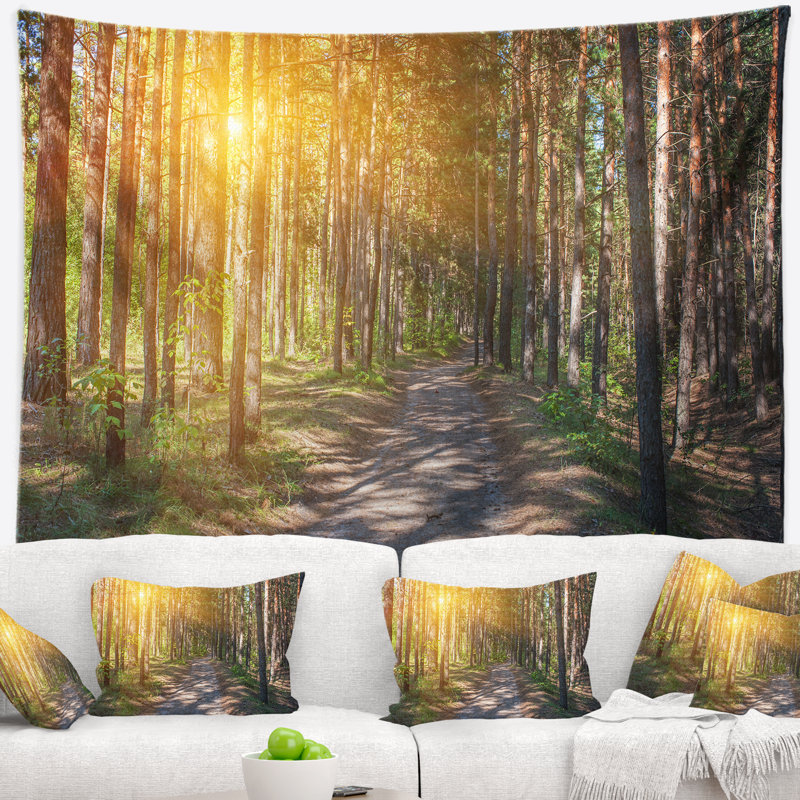 Tapisserie «Thick Forest» avec rayons de soleil jaunes, H 50 po x l 60 po