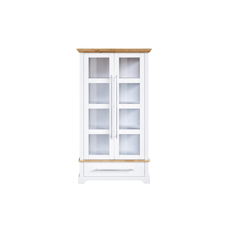 Texian Display Cabinet, White/Natural