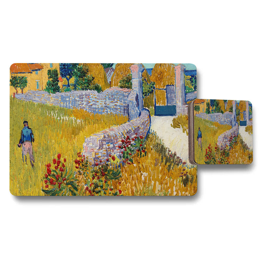 Impressionist Landscape Placemat and Coaster Set for Dining Table
