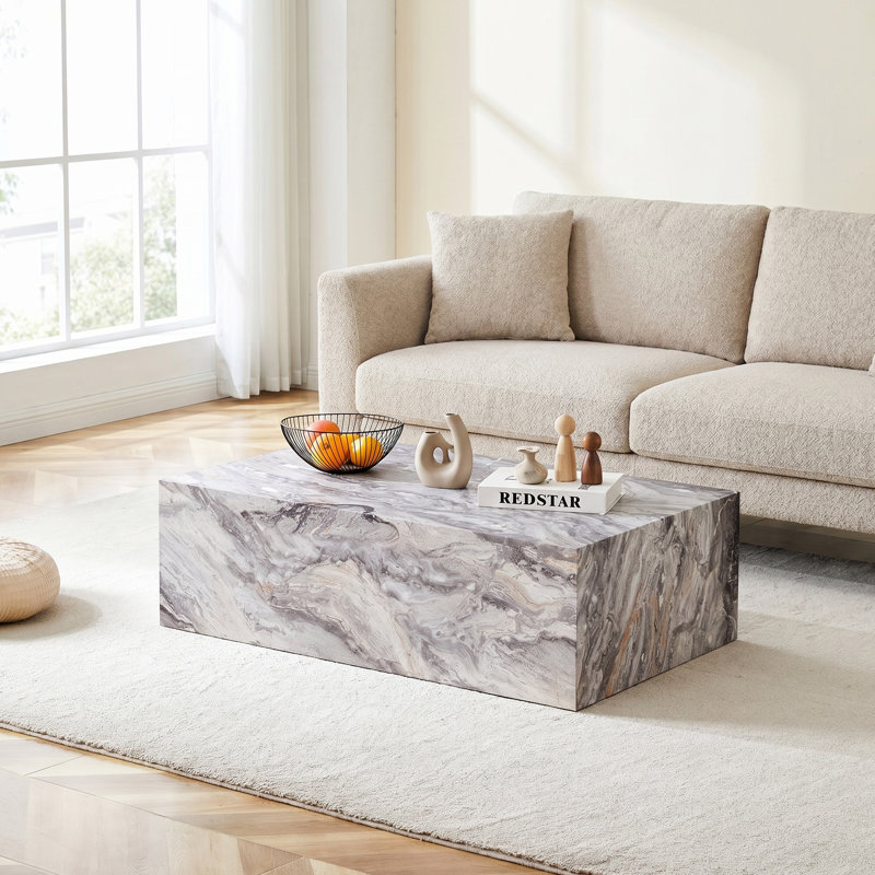 Coffee Table, Grey/White, Marble