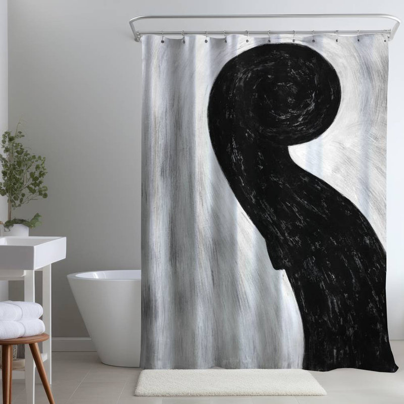 Abstract – Polyester Shower Curtain, Dye Sublimation Print, 71" W × 74" L
