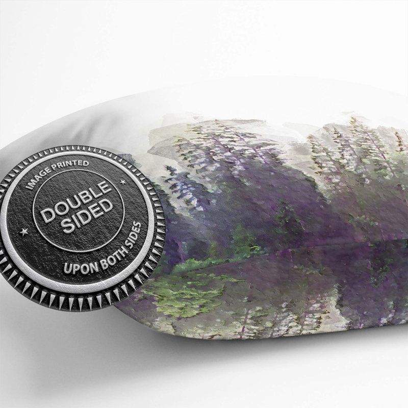 Pine Tree Forest in the Fog Cushion with Filling, 40cm H x 40cm W x 15cm D