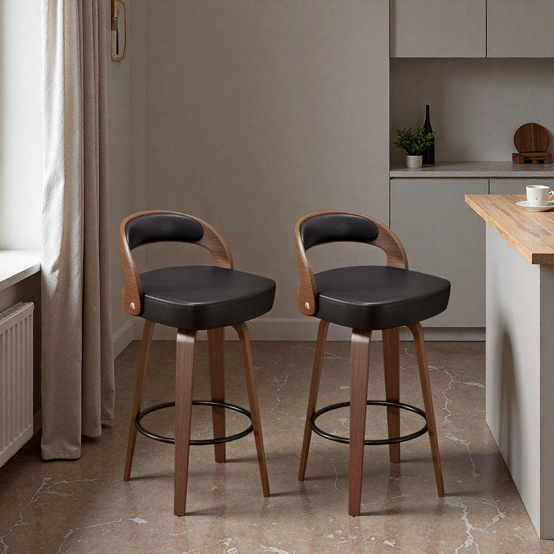 Ensemble de 2 tabourets pivotants de 26,8 po à hauteur de comptoir pour îlot de cuisine