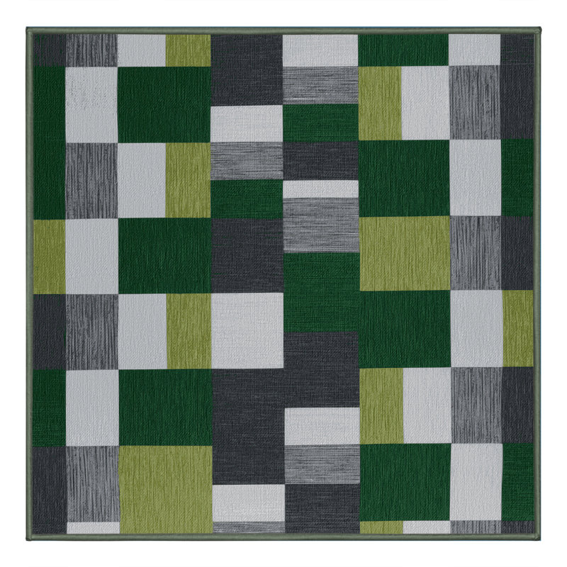 Tapis vert à carreaux lavable à la machine, Carré 8 pi