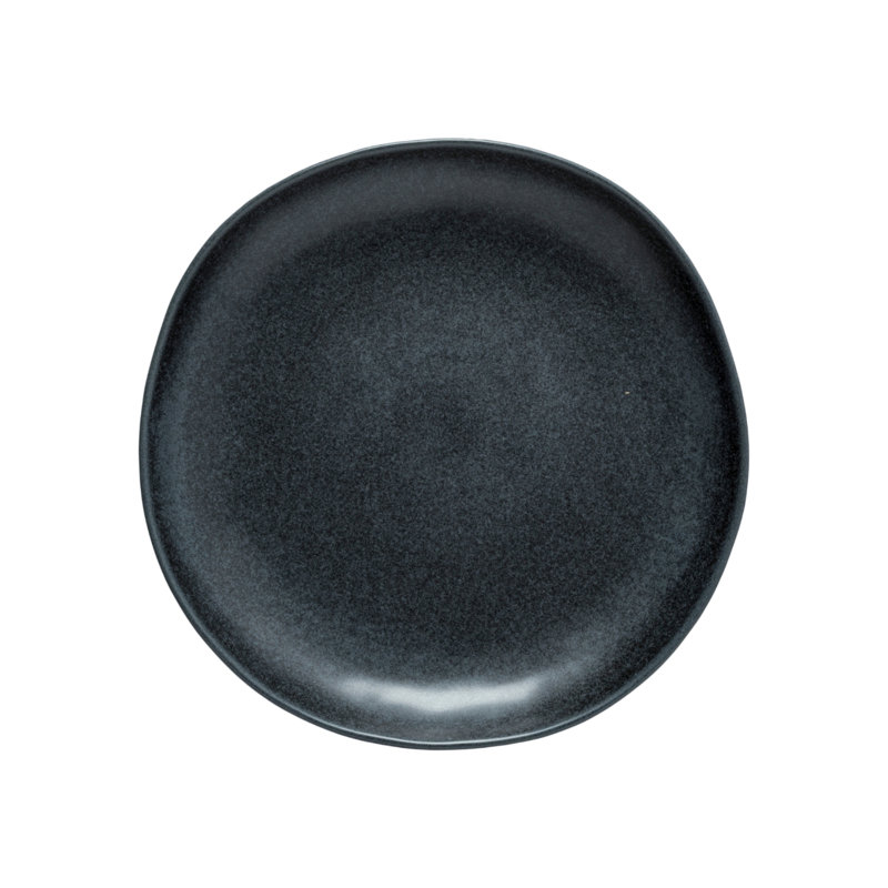 Livia Stoneware Dinner Plate, Matte Black